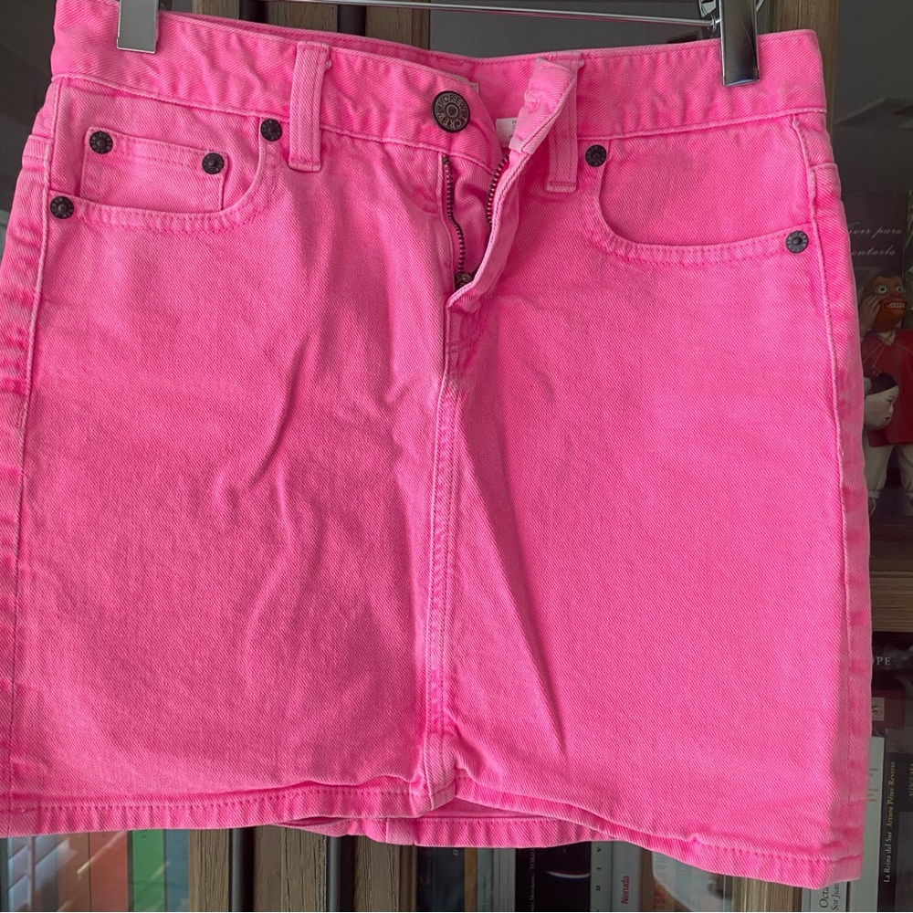 J. Crew Hot Pink Denim Skirt